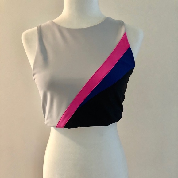 BETSY JOHNSON COLOR BLOCK SPORTS BRA - Picture 3 of 7